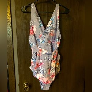 Pink Blush Maternity Swimsuit Floral 1-piece